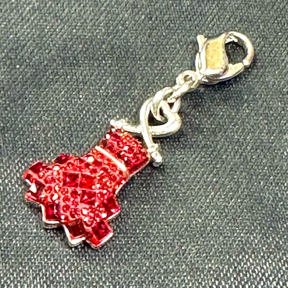 Swarovski bracelet necklace charm silver red dress on hanger - Picture 2 of 5